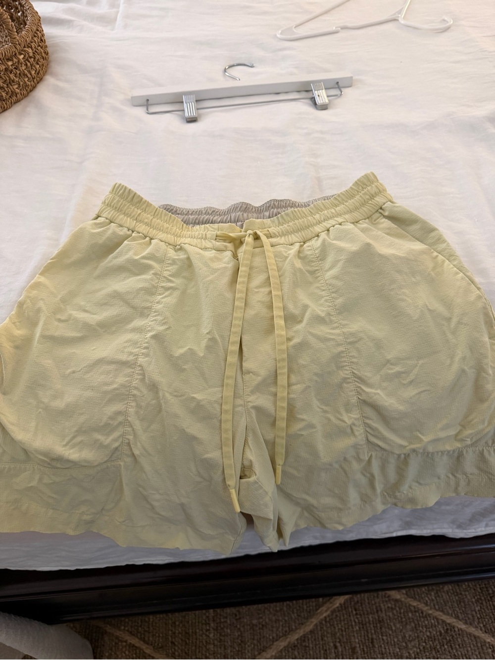 lululemon athletica Light Yellow Athletic Shorts